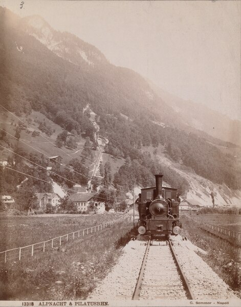 File:SBB Historic - F 111 00001 003 - Schmalspur-Dampflokomotive G 3 3 der Brünigbahn bei Alpnachstad.tiff