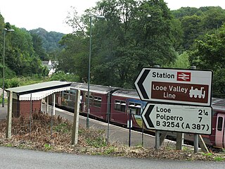 Sandplace railway station Railway station in Cornwall, England