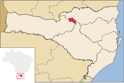 Localização de Timbó Grande em Santa Catarina