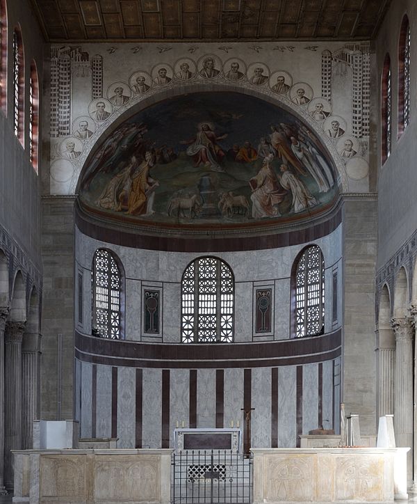 The apse and triumphal arch.