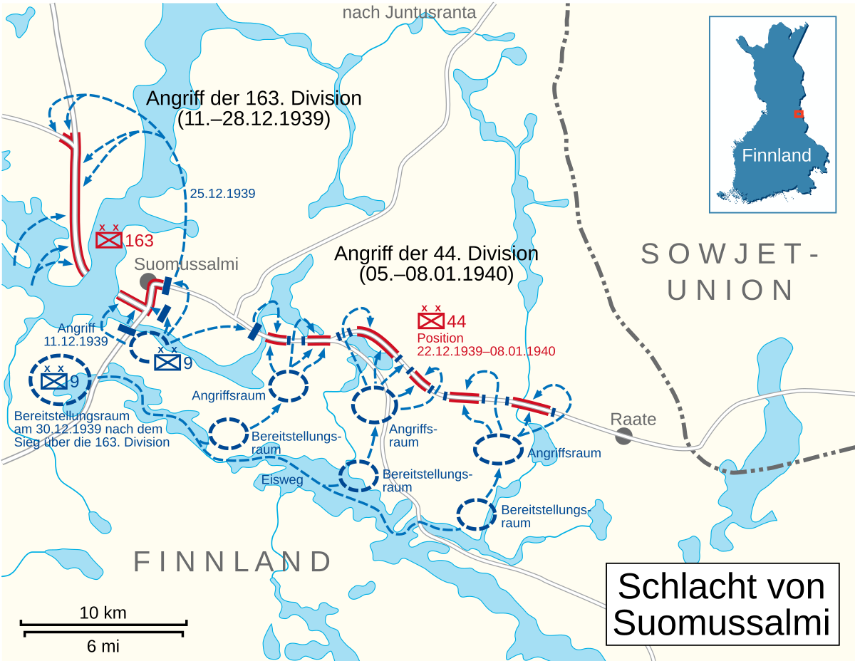 Карта боевых действий финской войны 1940