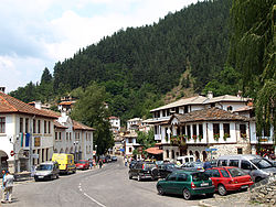 View of the Shiroka Laka village