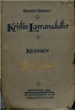 Sigrid Undset bokomslag Kristin Lavransdatter Kransen.png