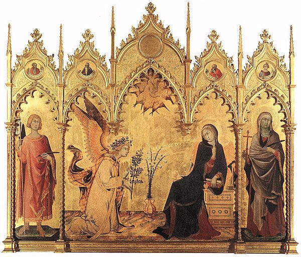 『聖女マルガリータと聖アンサヌスのいる受胎告知』（1333）