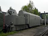 Train blindé allemand Panzertriebwagen 16, exposé au musée des chemins de fer de Varsovie (Pologne).
