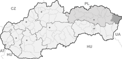 Položaj okruga Snjina u Slovačkoj