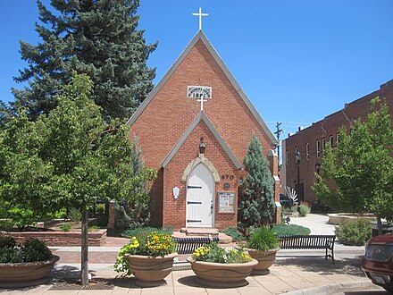 "Old" St. Stephen's Church, home to the St. Vrain Historical Society St. Vrain Historical Society, Longmont, CO IMG 5224.JPG