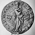 Grootzegel van de stad (1370). Afgebeeld is de apostel Paulus, met de rechterhand rustend op het wapen van het Prinsbisdom Münster