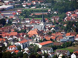 Staffelberg'den görüldüğü gibi Bad Staffelstein