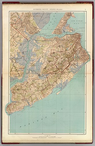 1891 map showing Southfield in the eastern portion of Richmond County Staten Island map 1891.jpg