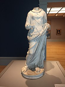 A marble statuette of Salus made during the Roman Imperial Period (c. 69-192 A.D.) Statuette of Salus.jpg