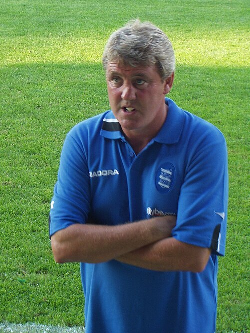 Manager Steve Bruce led Birmingham City to promotion to the Premier League in 2002 and 2007