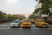 Yellow taxis in Kolkata Streets of Kolkata, Cars, India.jpg