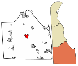 Location of Georgetown in Sussex County, Delaware.