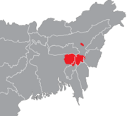 Sylhet Division, Bangladesh and Barak Valley, India within South Asia