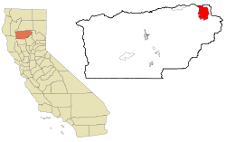 Location in Tehama County and the state of کالیفورنیا ایالتی