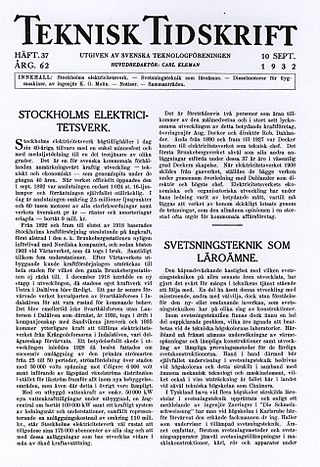 <i>Teknisk Tidskrift</i> Defunct magazines published in Sweden