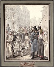 Le Défilé militaire, aquarelle, 37,1 × 47 cm, 1814, Brown University Library.