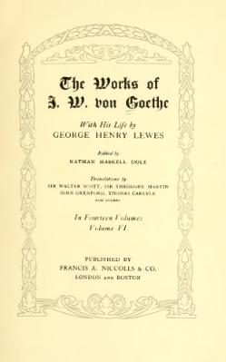 The Works of J. W. von Goethe, Volume 6.djvu