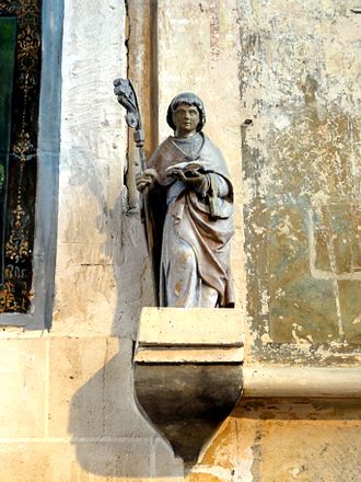 statue de saint Leufroy, eglise Saint-Leufroy, Thiverny (60), eglise Saint-Leufroy, statue de saint Leufroy.jpg