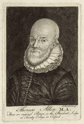 <span class="mw-page-title-main">Thomas Allen (mathematician)</span> English mathematician and astrologer (1542–1632)
