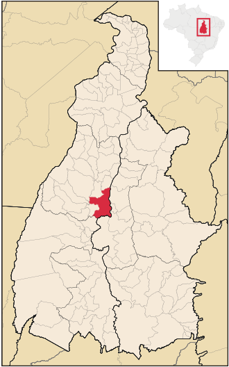 Мирасема-ду-Токантинс на карте штата.