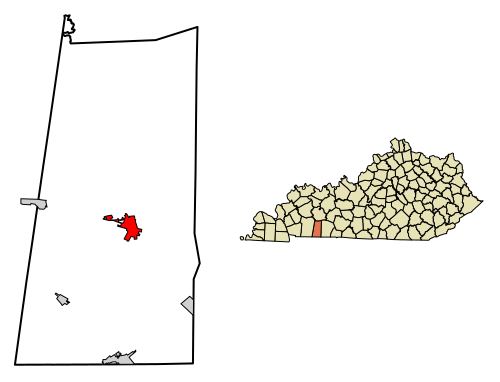 Location of Elkton in Todd County, Kentucky.