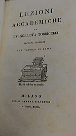 Title page to a 1823 copy of Lezioni accademiche