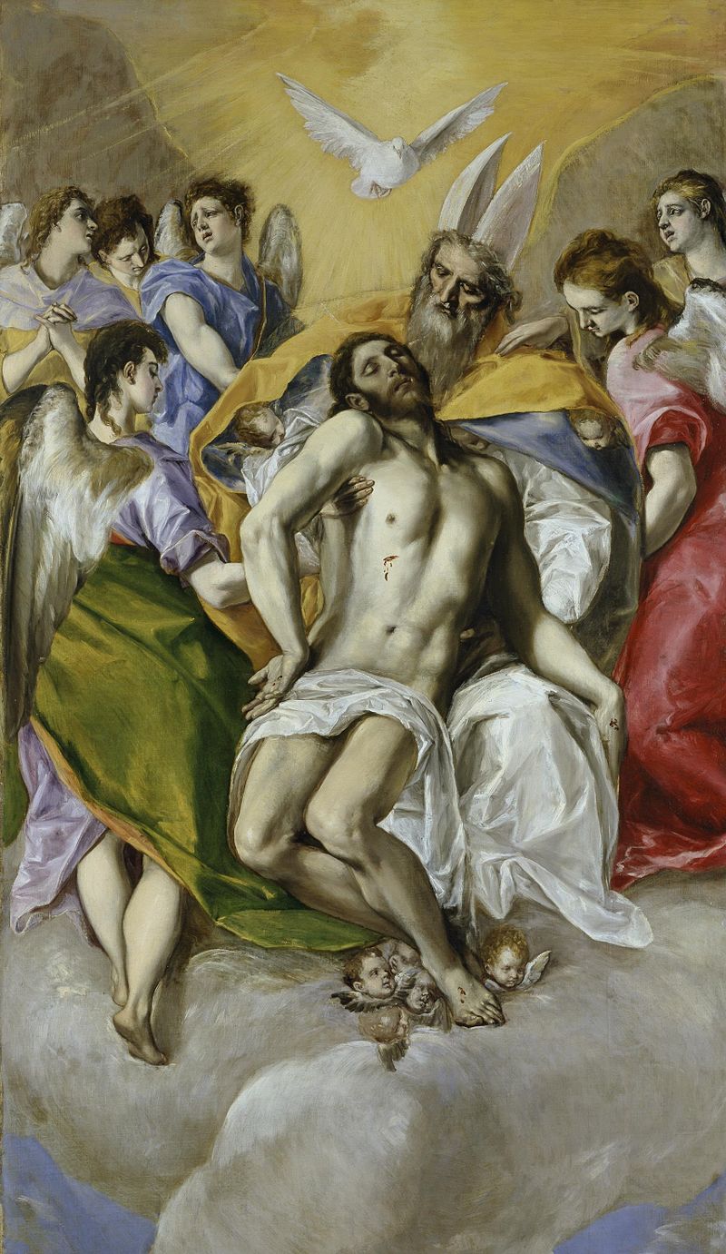 Amazing Historical Photo of El Greco  with The Holy Trinity in 1579 