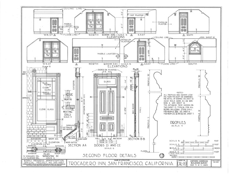 File:Trocadero Inn, Sigmund Stern Grove, San Francisco, San Francisco County, CA HABS CAL,38-SANFRA,2- (sheet 5 of 12).tif