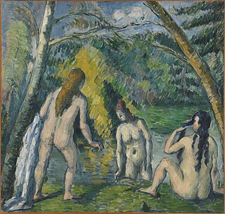 <i>Three Bathers</i> Painting by Paul Cézanne