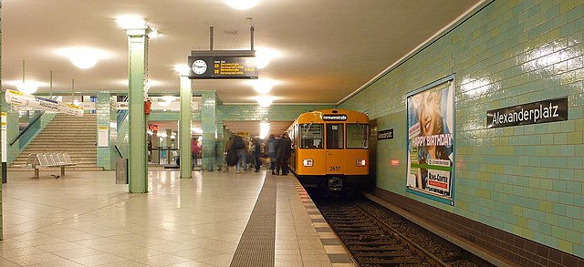 A U8 train at Alexanderplatz