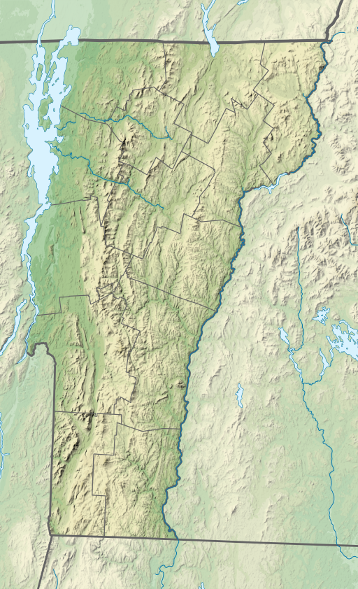 Location of Comerford Reservoir in New Hampshire and Vermont, USA.