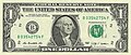 One-dollar bill ($1) with George Washington