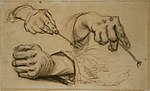 Van Gogh 1885-03--1885-04, Nuenen - Study, Three Hands, Two Holding Forks F 1161r JH 746.jpg