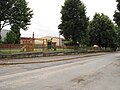 Čeština: Dětské hřiště před školou a školkouh ve Viticíh (okres Kolin). English: Playground in front of school and kindergarden in Vitice village, Kolín District, Czech Republic.