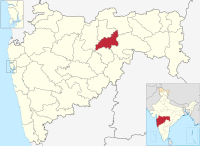 मानचित्र जिसमें वाशिम ज़िला Washim district हाइलाइटेड है