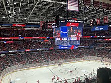 The Capital One Arena hosting a Washington Capitals game, both owned and operated by Monumental Washington Capitols VS New York Rangers game.jpg