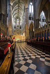 Interior of Westminster Abbey where John performed "Candle in the Wind 1997" live for the only time at Princess Diana's funeral Westminster Abbey Interior MOD 45152595.jpg