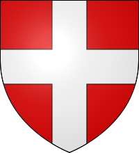 Alternate arms of William de Vesci. Gules, a cross argent William de Vesci (d.1297) arms (alternate).svg