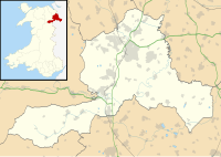 Map of Wrexham within Wales Wrexham UK location map.svg