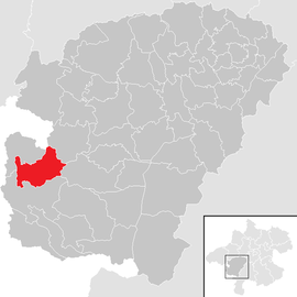 Poloha obce Zell am Moos v okrese Vöcklabruck (klikacia mapa)