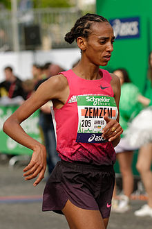 Zemzem Ahmed 2014 Paris Marathon t111531.jpg