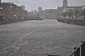 Deutsch: Zollkanal in Hamburg, aufgenommen etwa drei Stunden nach dem Morgenhochwasser am 06.12.2013, Wasserstand ca. 4 m über NN.