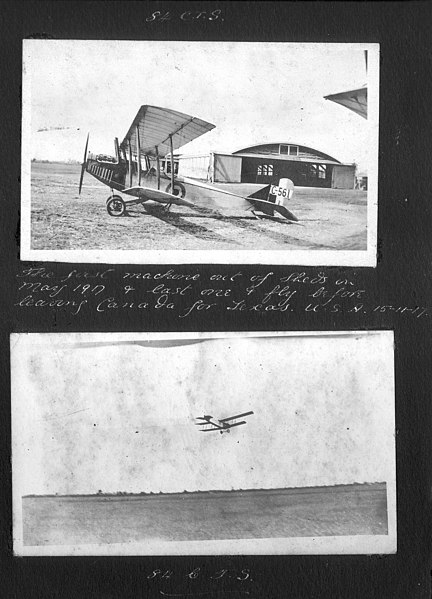 File:"84 C.T.S. The first machine out of sheds in May 1917 & last one to fly before leaving Canada for Texas, U.S.A. 15-11-17. 84 C.T.S" (3328551647).jpg