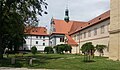 * Nomination Tramín, the courtyard of the Minorite Monastery in the town of Český Krumlov, south Bohemia, Czech Republic. By User:Czeva --T.Bednarz 13:27, 16 August 2018 (UTC) * Decline  Oppose It's really soft in the corners. Beside that it's tilted --Podzemnik 09:25, 20 August 2018 (UTC)