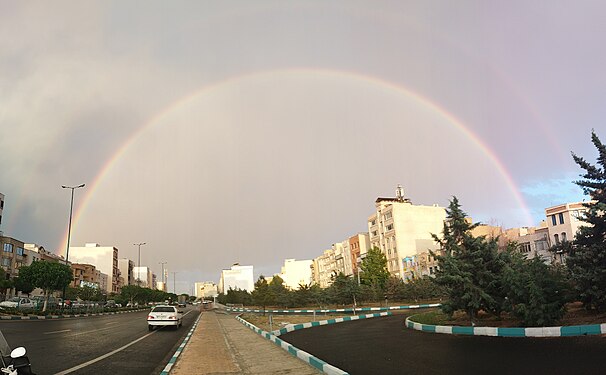 Two rainbows in the sky of Tehran