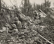 U.S. Soldiers of the 132nd Infantry Regiment on the front line in the Meuse Valley, north of Verdun. October, 1918 111-SC-24946 - NARA - 55209504 (cropped).jpg