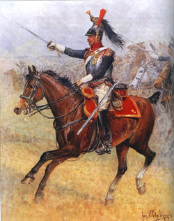 Illustrasjonsbilde av stående 14. polske Cuirassier-regiment