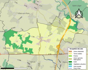 Kolorowa mapa przedstawiająca zagospodarowanie terenu.